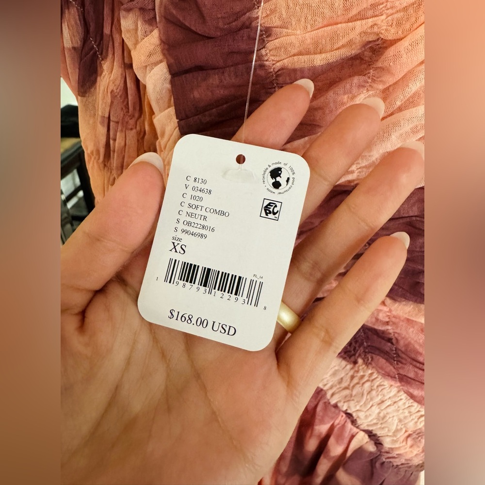 NWT Free People Tessa Smocked Midi Dress - Picture 5 of 6